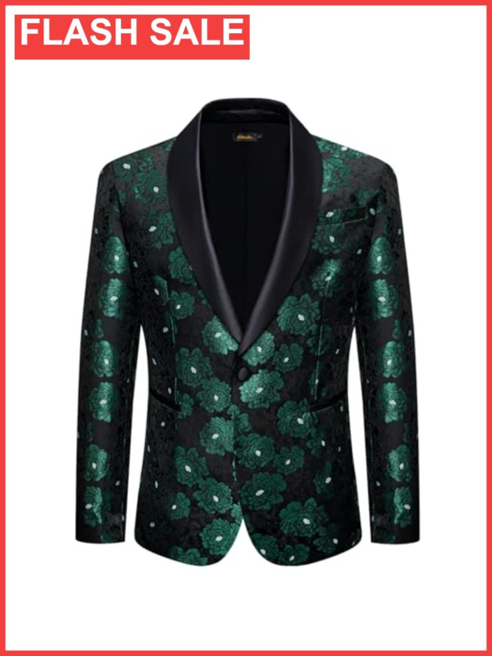 Men's Silk Paisley Blazer Sport Coat Shawl Collar Formal Jacket